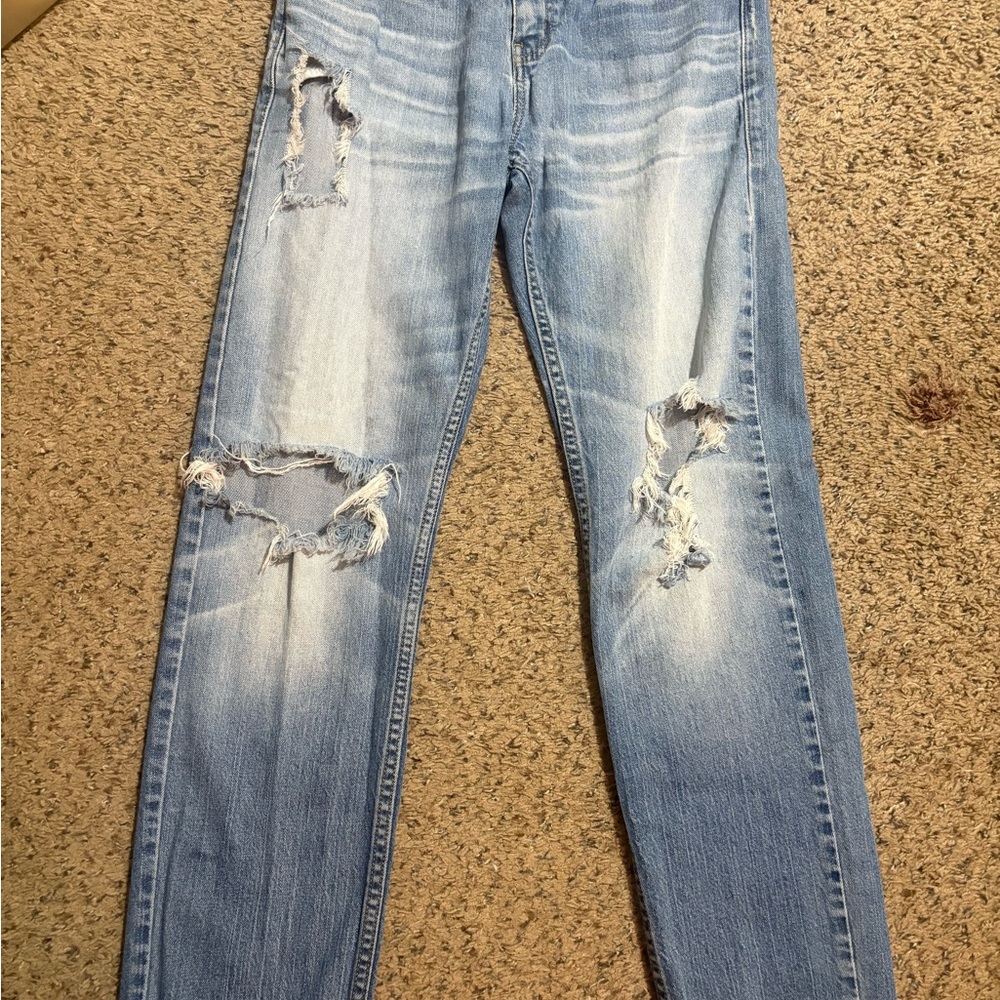 Adam Levine Collection Light Blue Distressed Skinny Jeans “THE DEAN” W30xL32